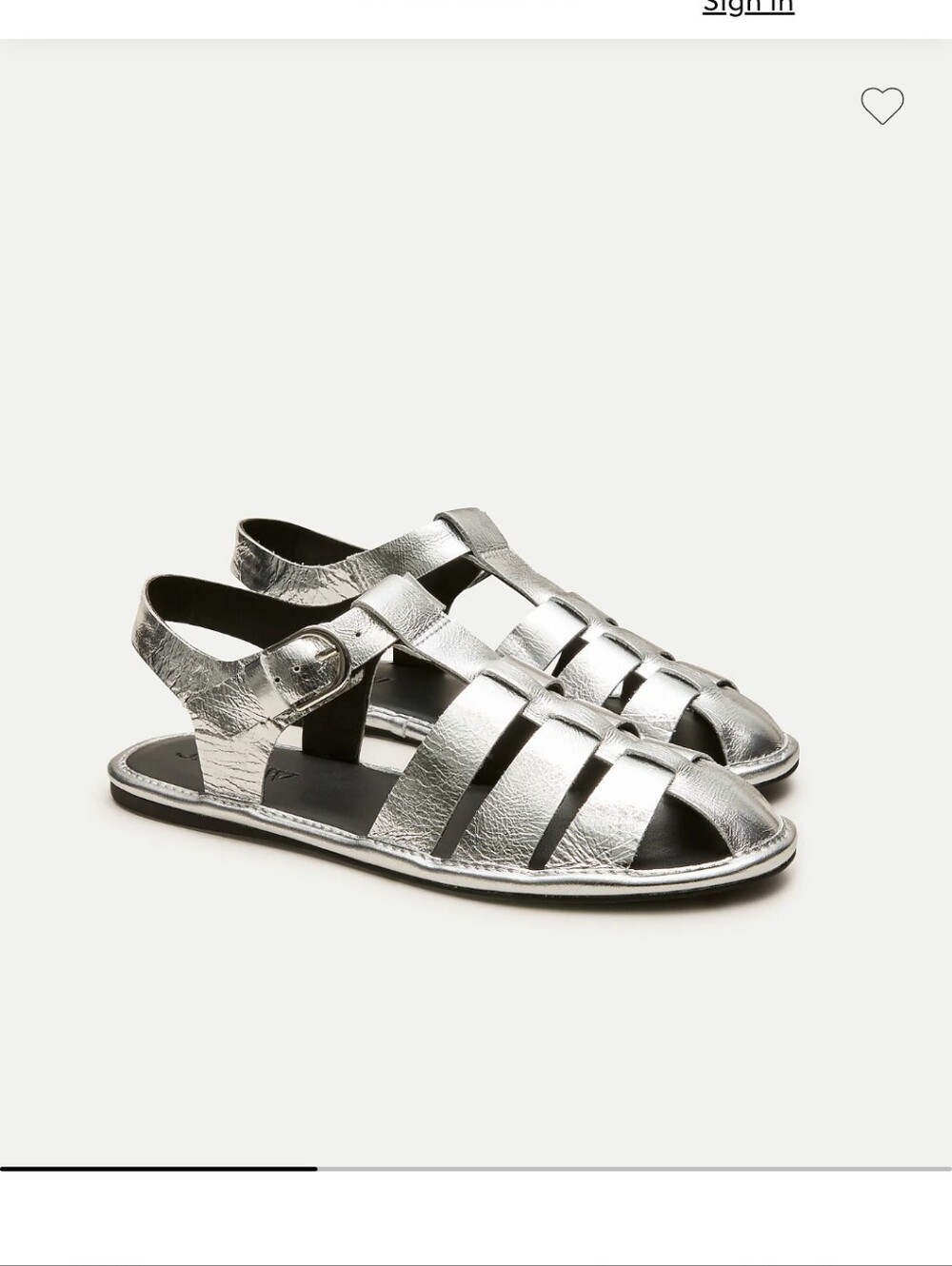 J. Crew Silver Metallic Fisherman Sandals Size 9 Brand New